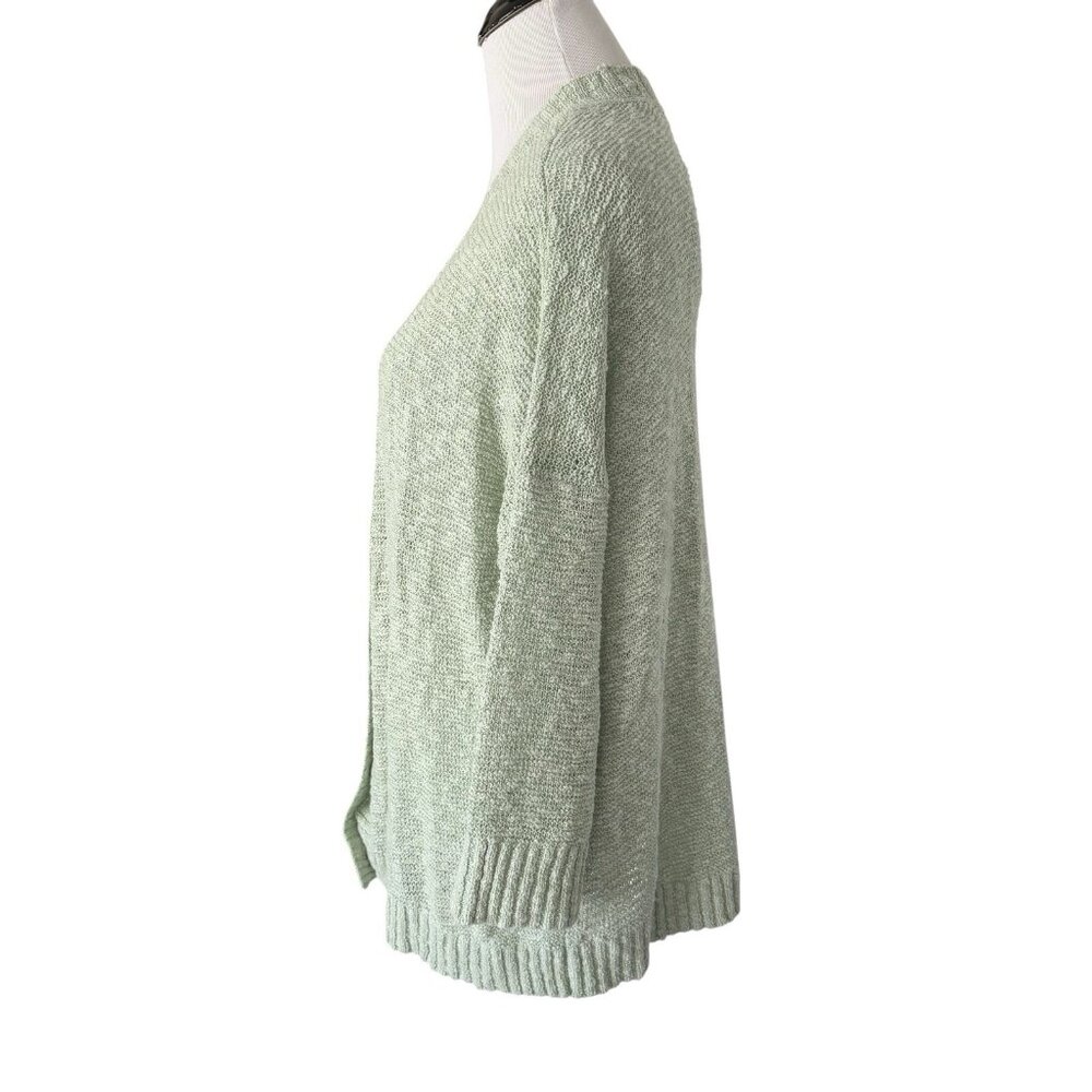J. Jill Size Large Textured Prickly Pear Green Cardigan Sweater Button Front NEW - Picture 6 of 12